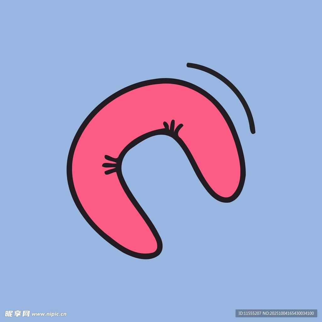 可爱粉色卡通U形枕