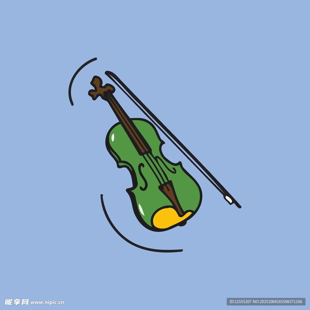 旋转的绿色小提琴