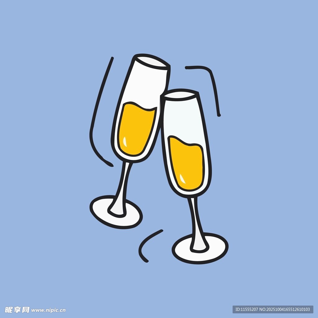 举杯欢庆的香槟酒杯