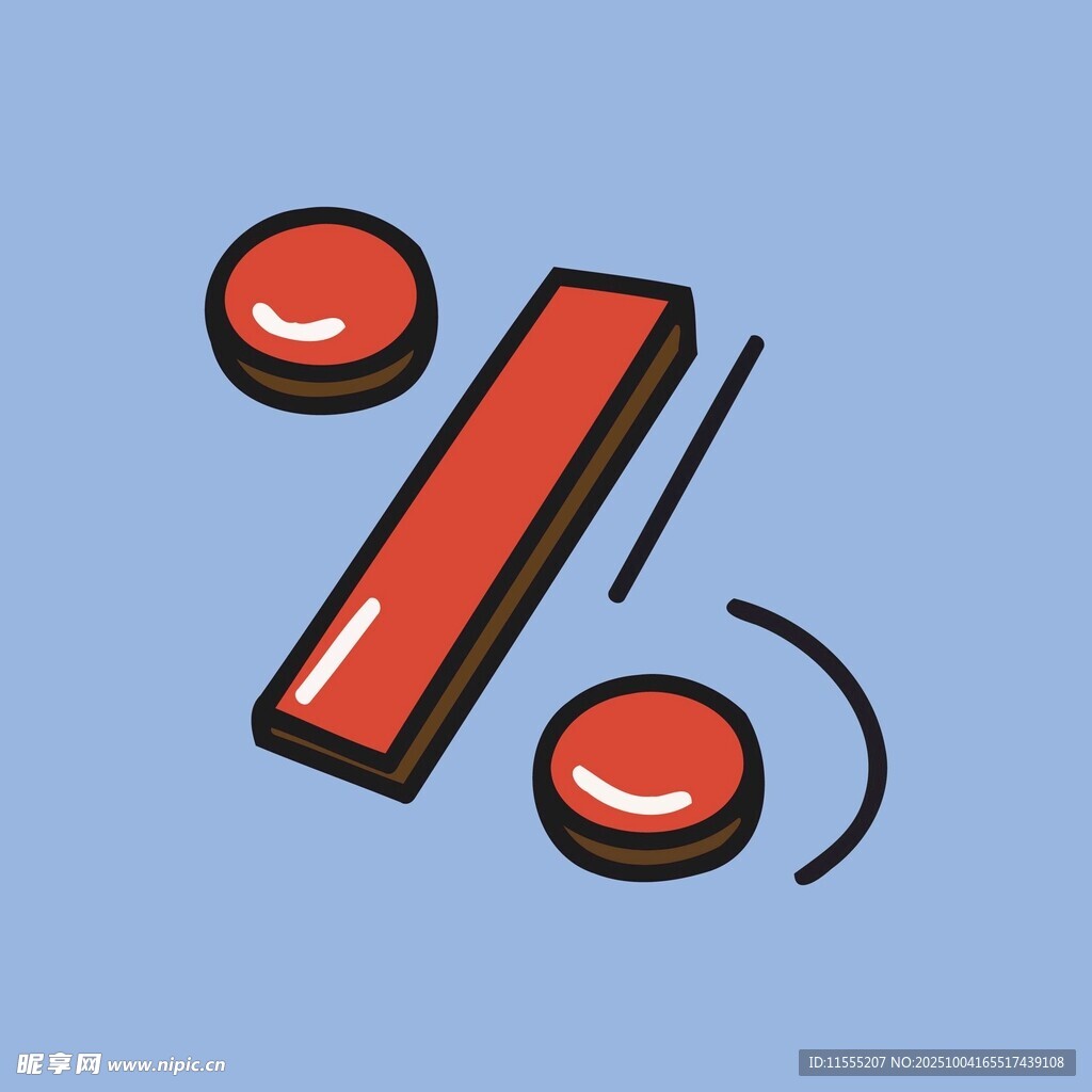 红色百分比符号图标