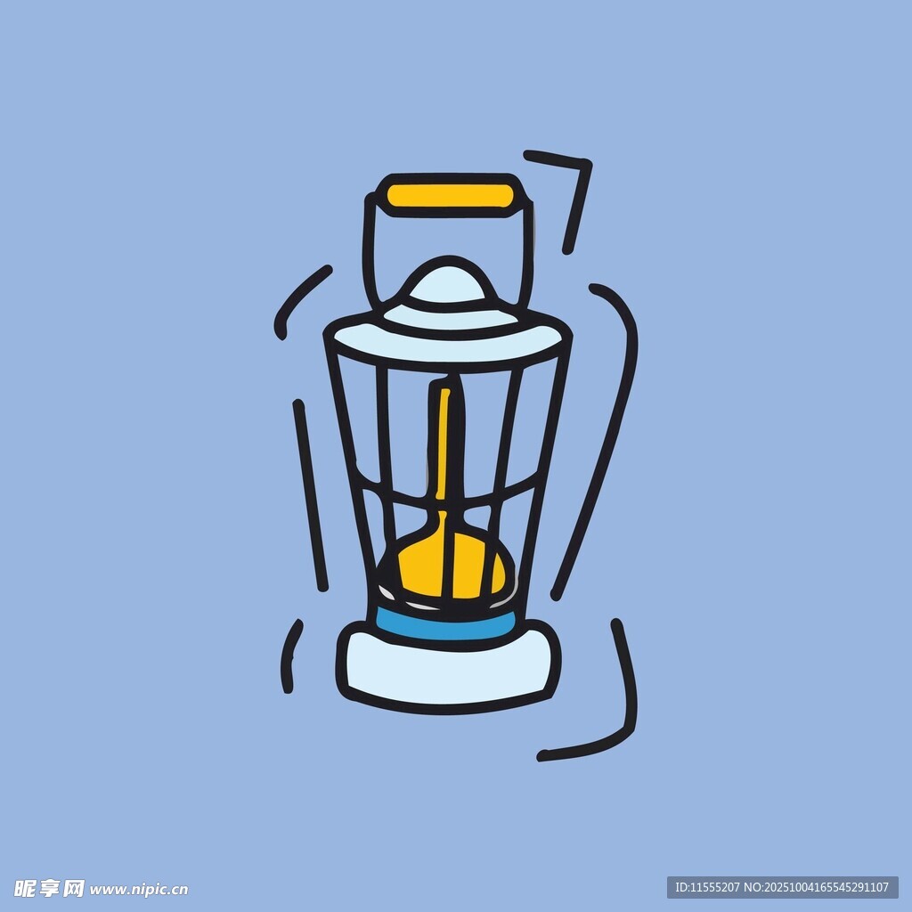 手绘简约风户外露营灯