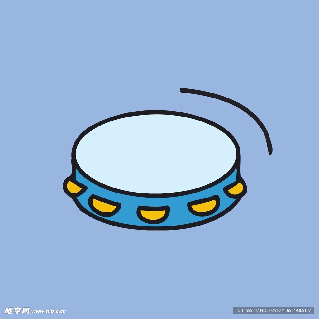 蓝色手鼓插画