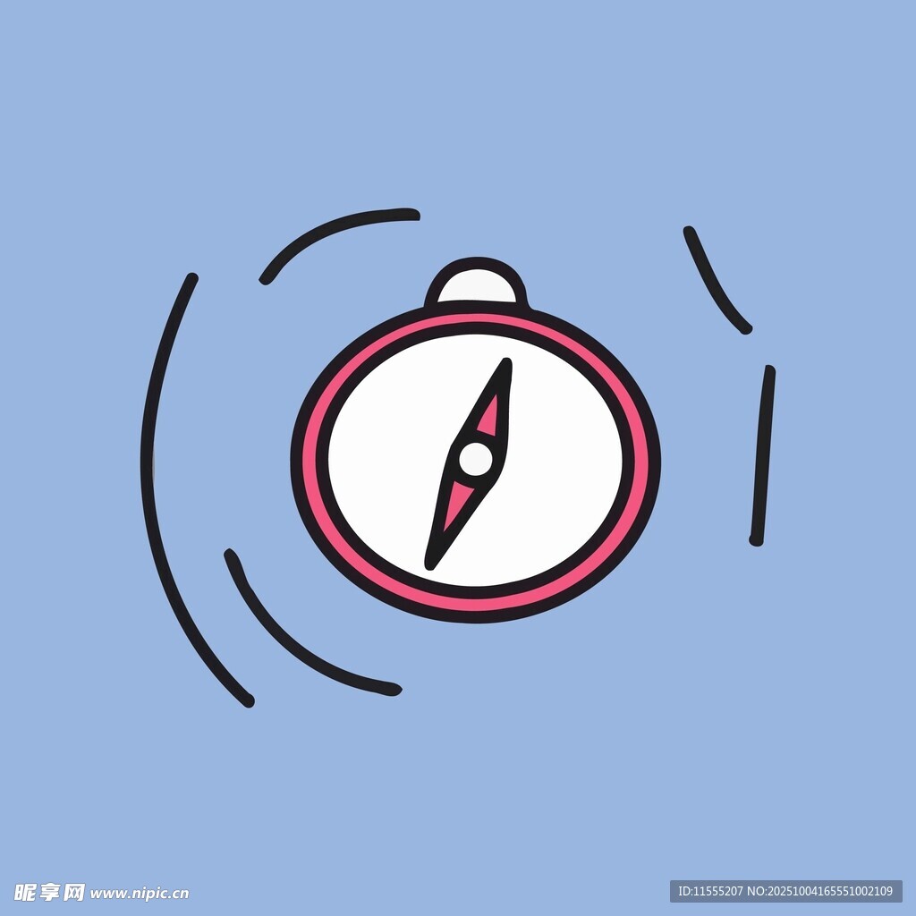 简约风格指南针图标设计