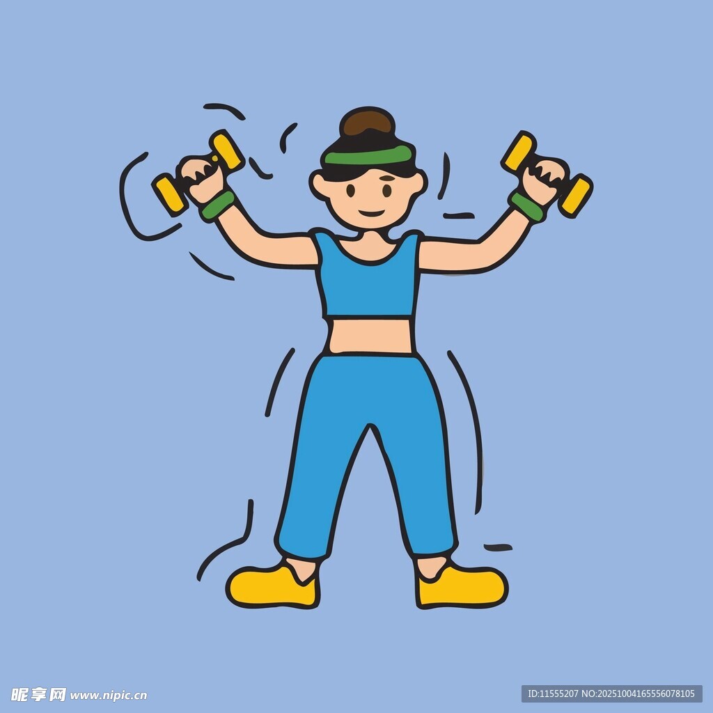 女子举哑铃健身