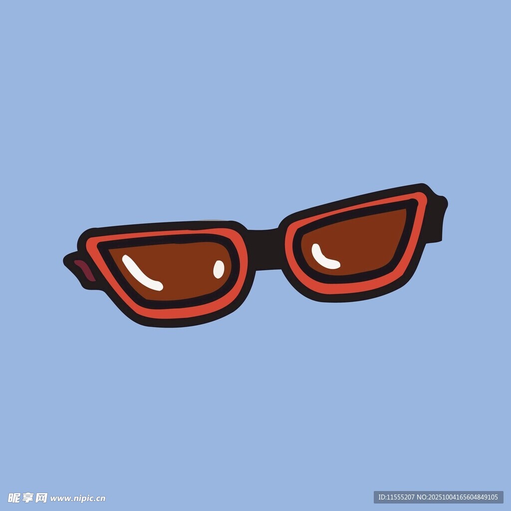 卡通风格红色边框太阳镜