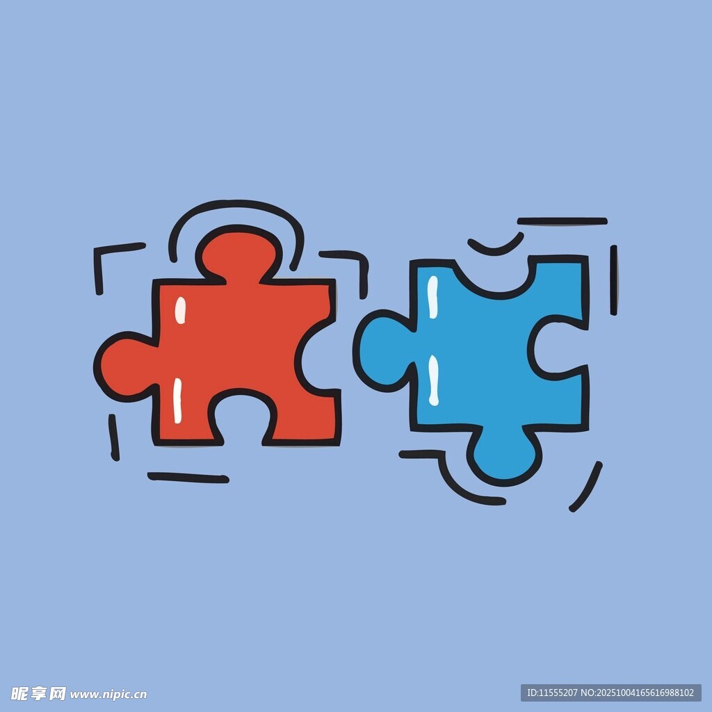 拼图拼接合作与契合象征