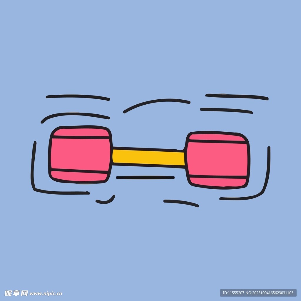 卡通风格摇摆的彩色哑铃