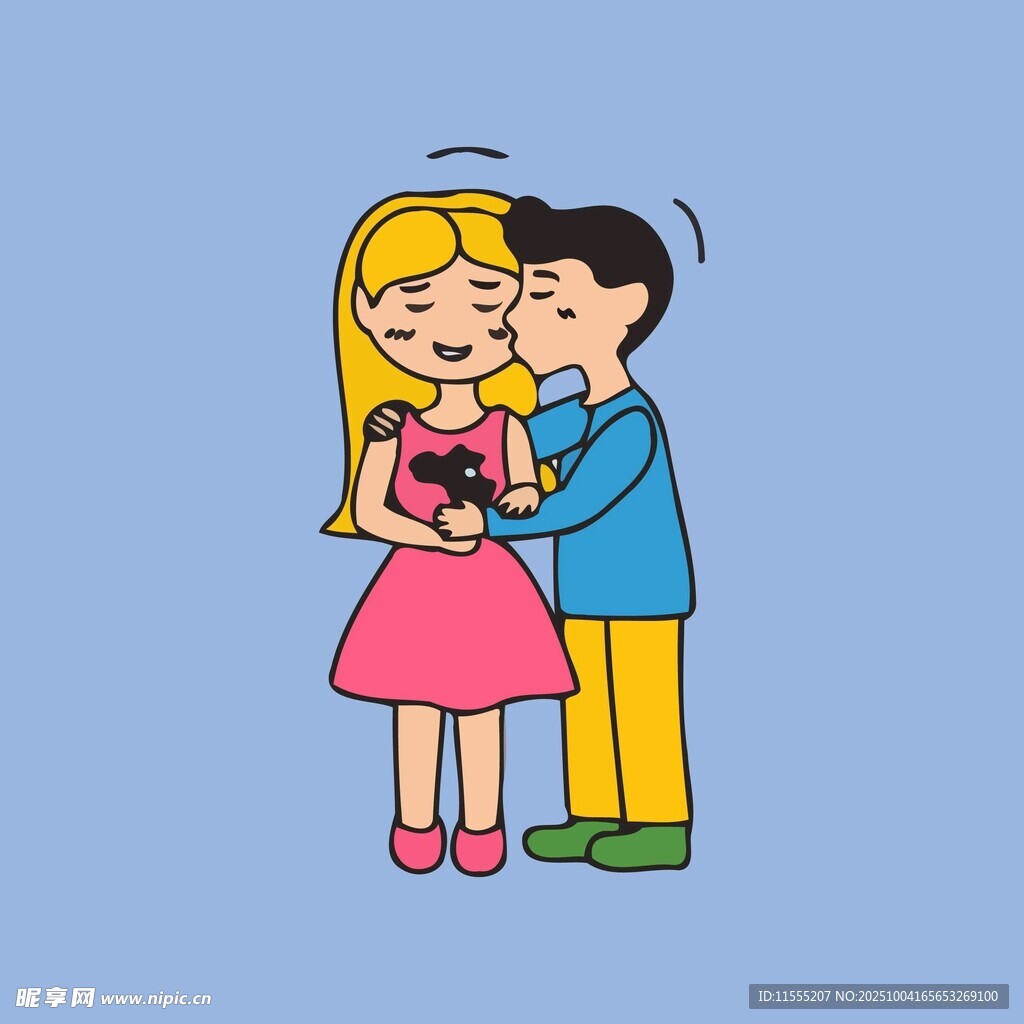 甜蜜情侣温馨拥抱时刻