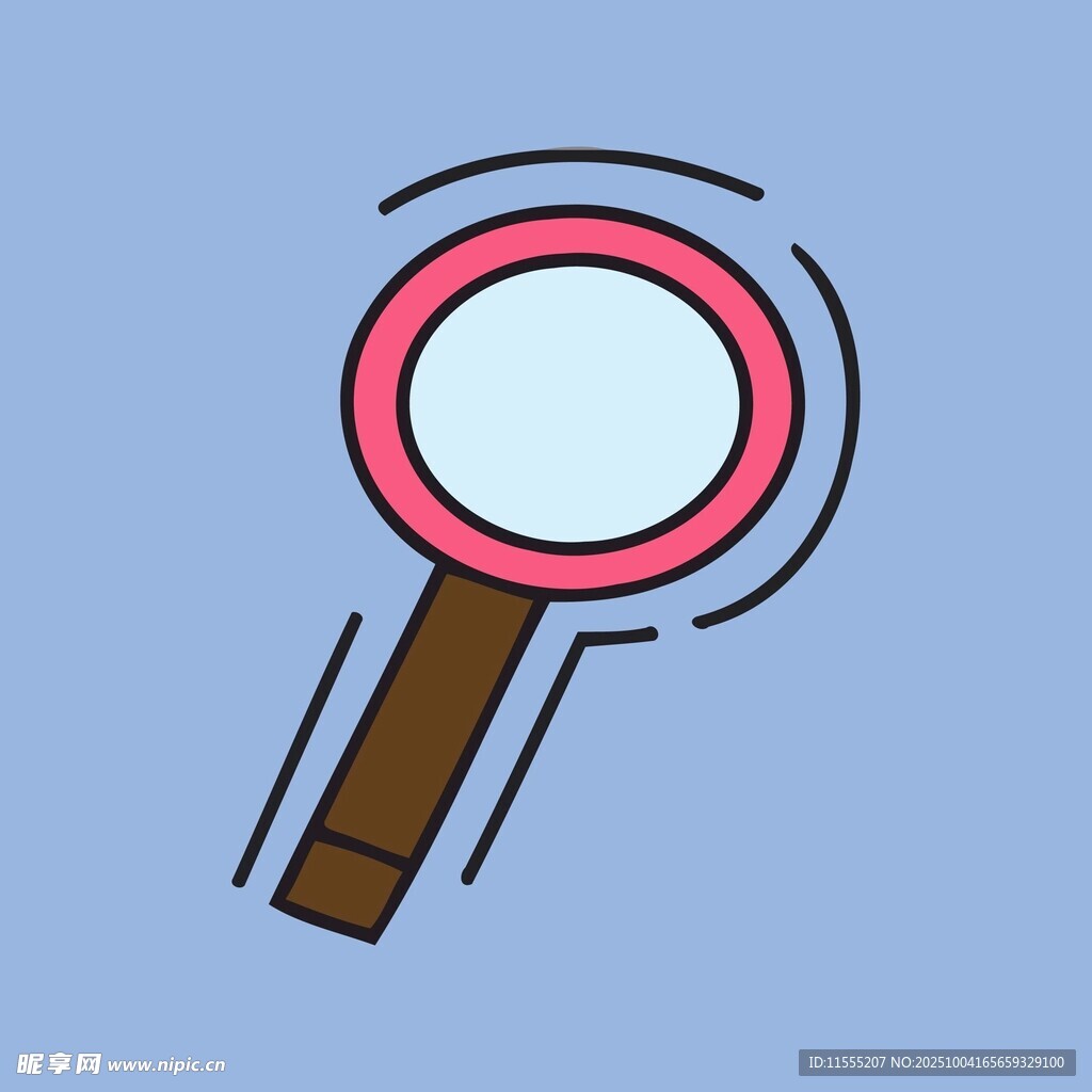 卡通风格放大镜图案