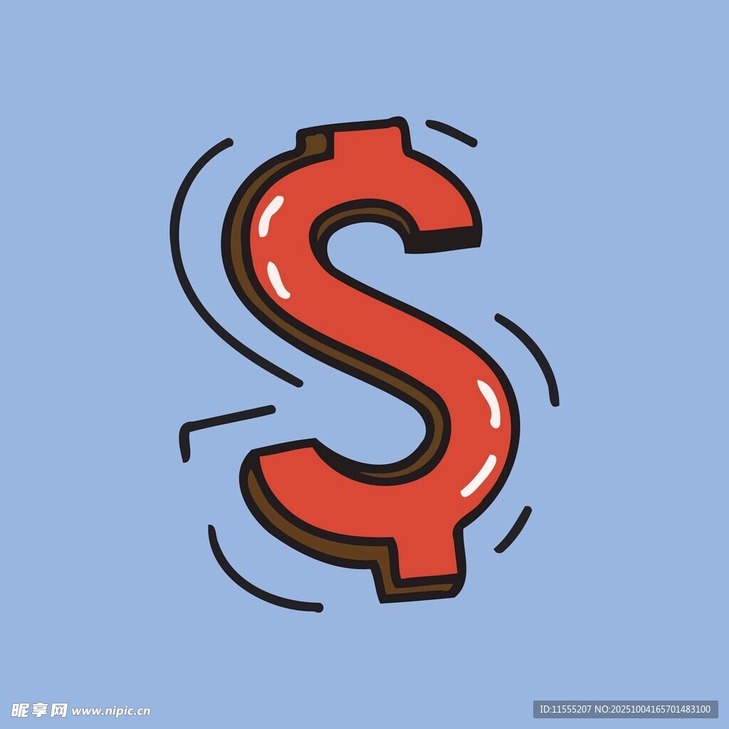 红色美元符号图标设计