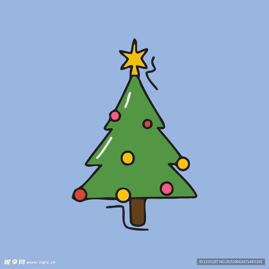 手绘装饰圣诞树