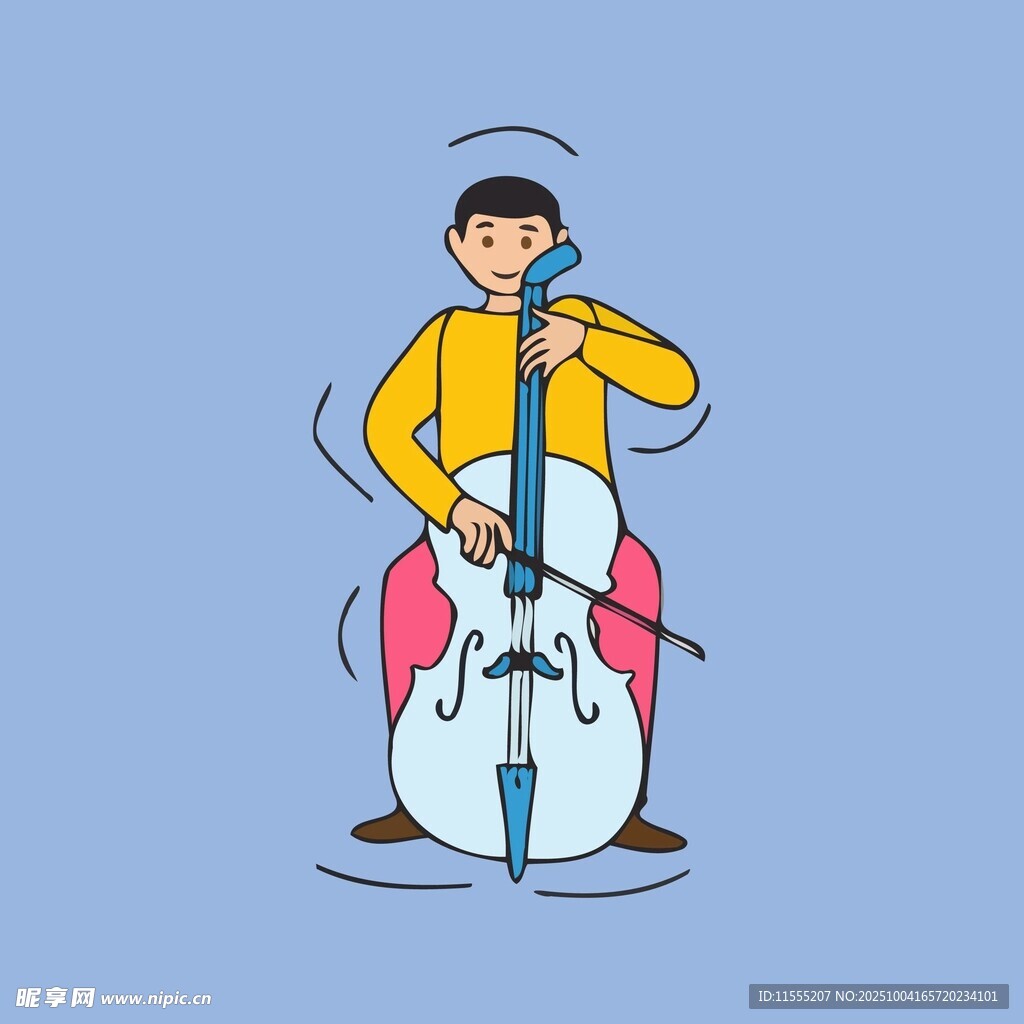 演奏大提琴的活力人物