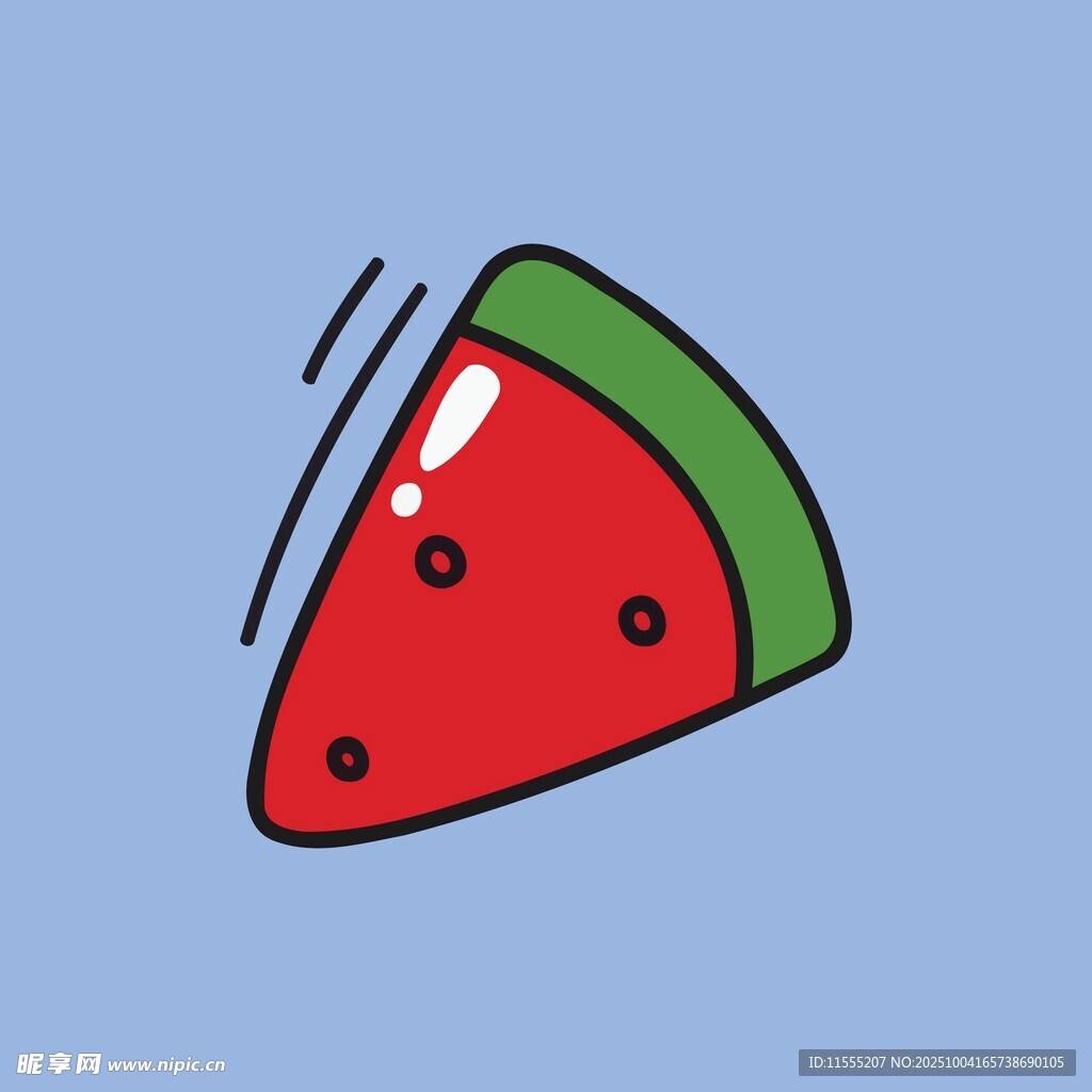 卡通西瓜切片形象