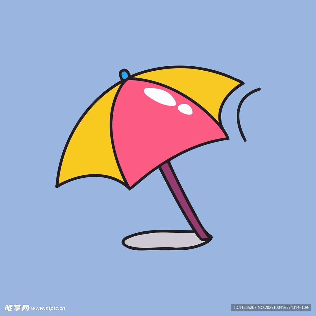 沙滩遮阳伞插画