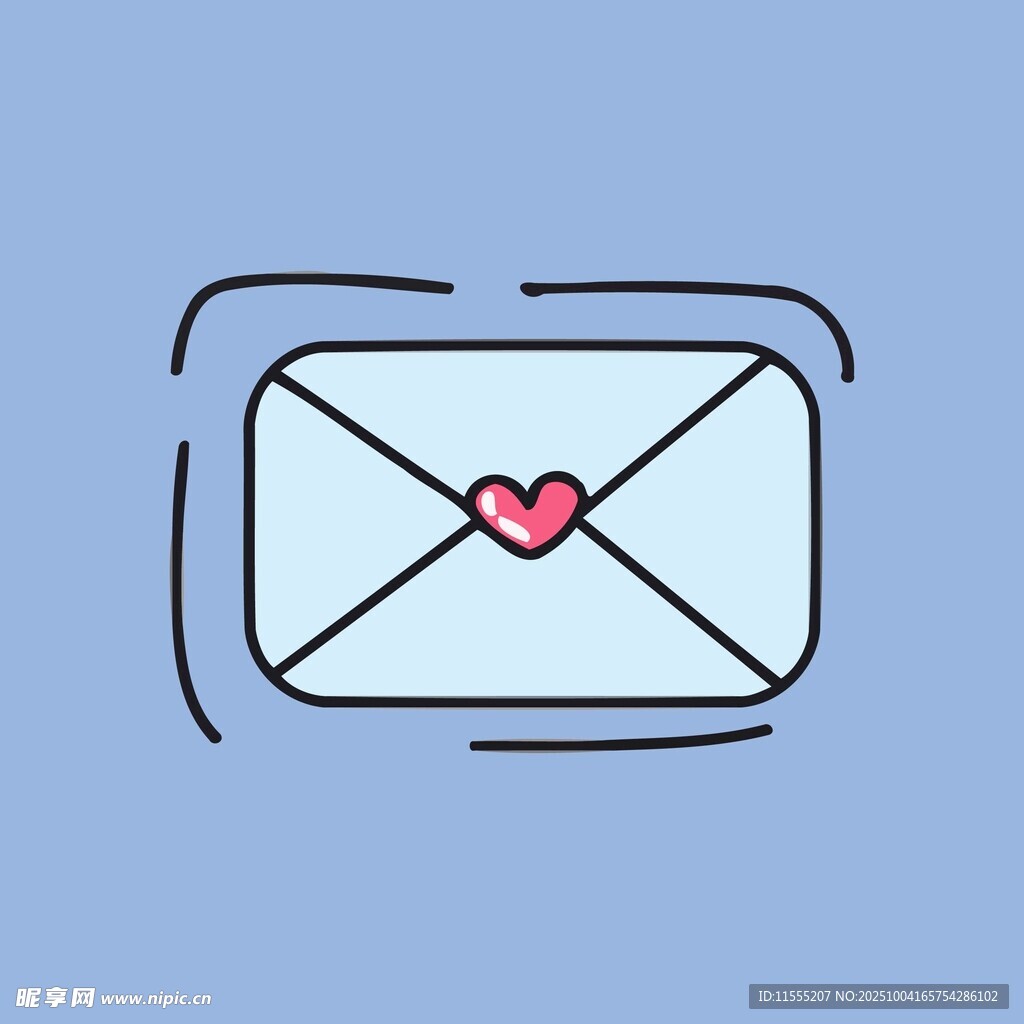 爱心信封插画