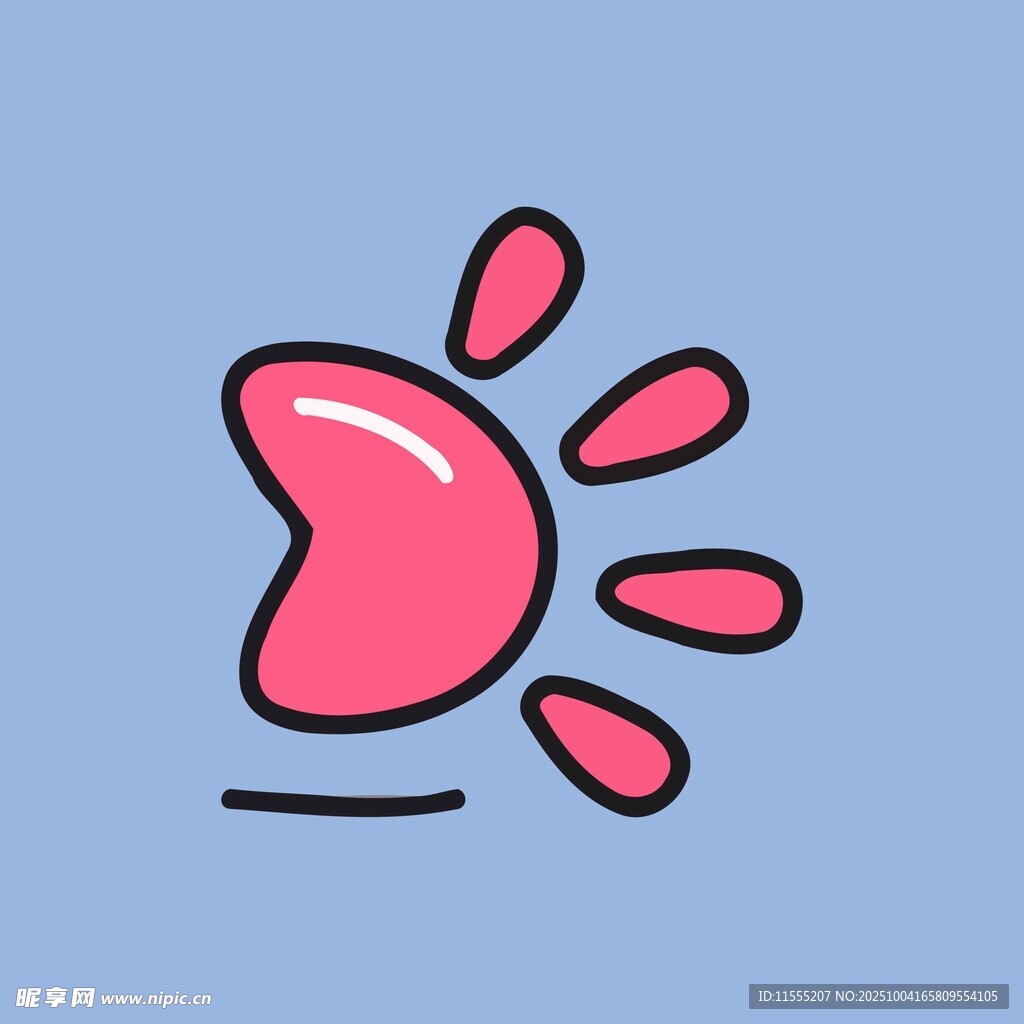 可爱粉色卡通爪印图案