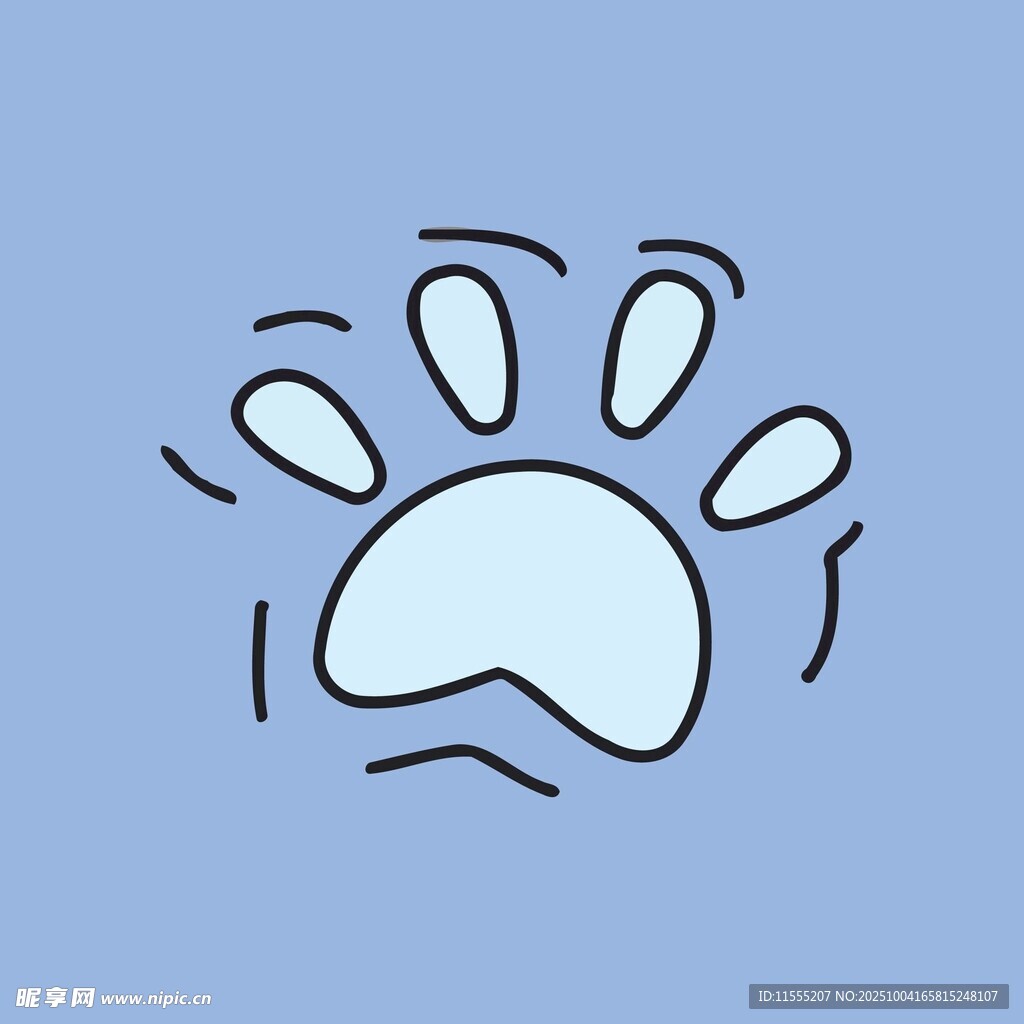 可爱卡通动物爪印图案