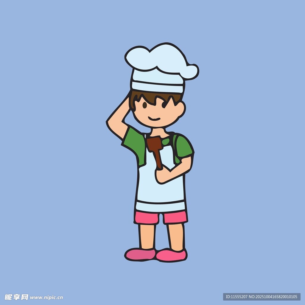 可爱小厨师敬礼形象
