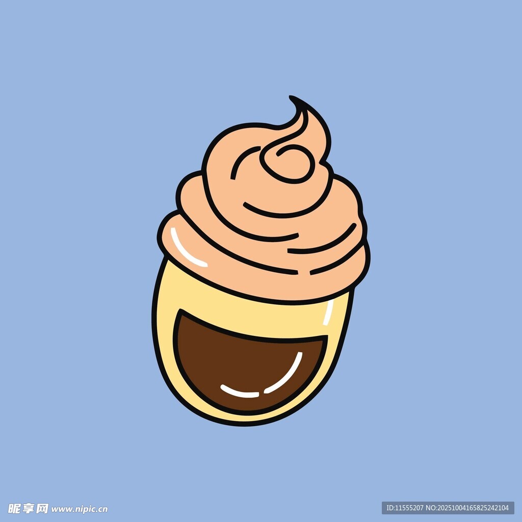 卡通风格的美味冰淇淋