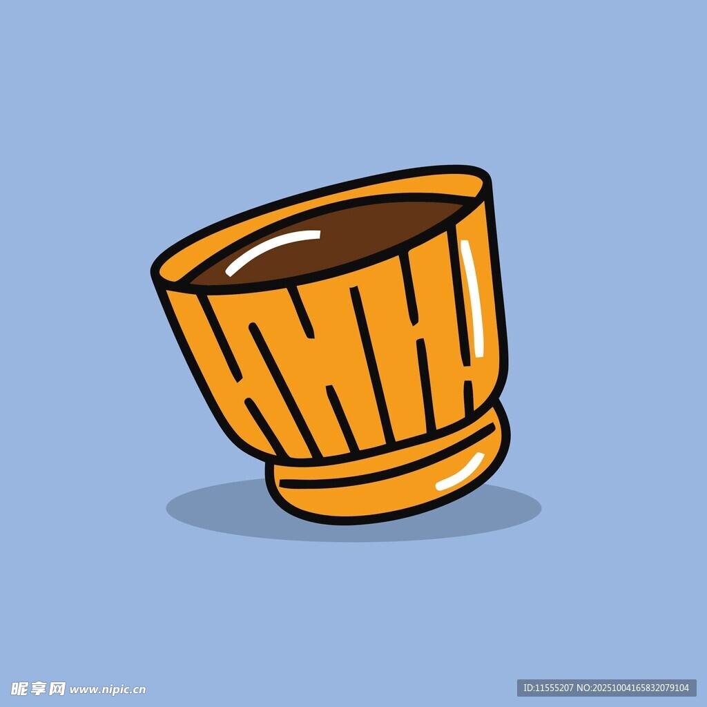 卡通风格的棕色杯子