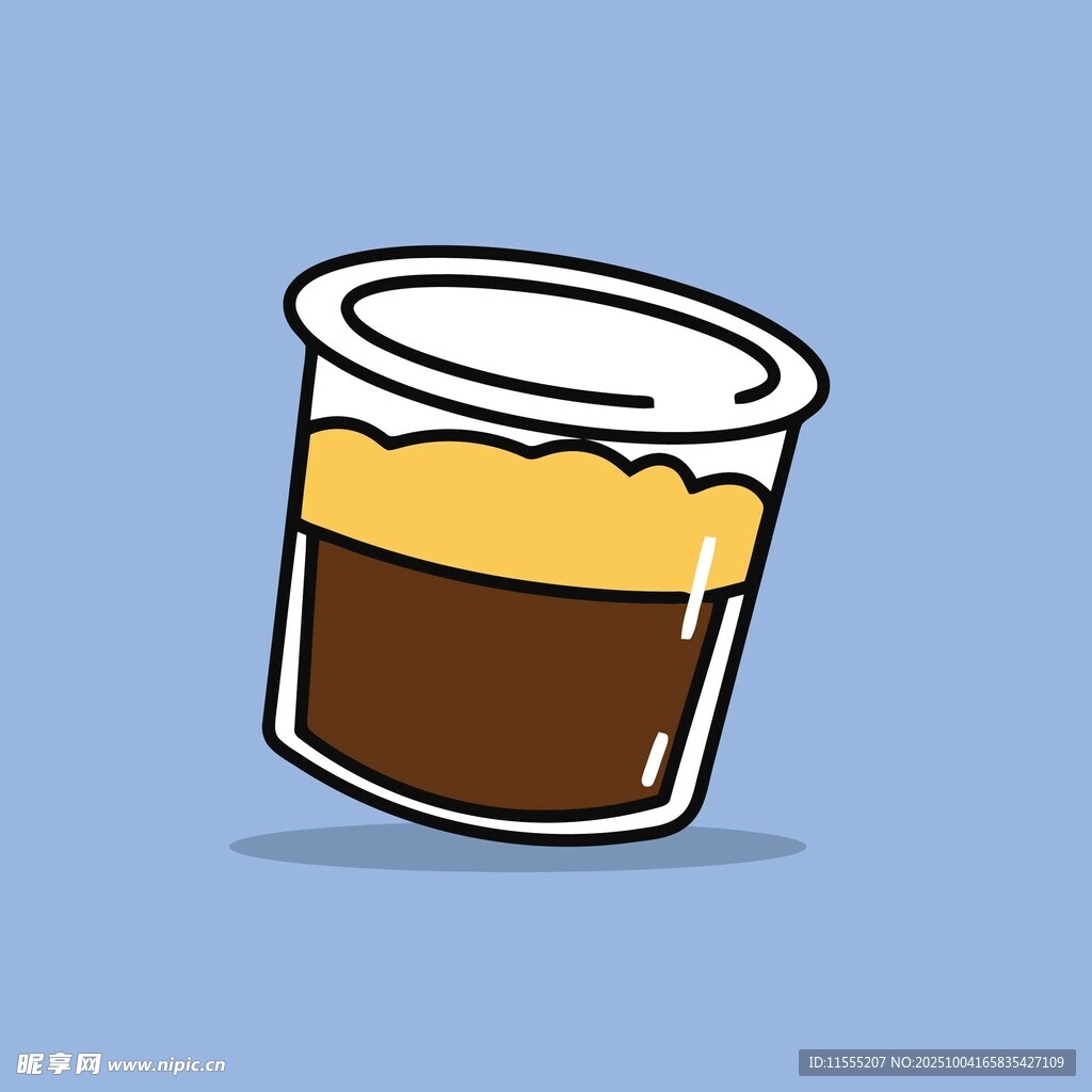 卡通风格的分层饮品