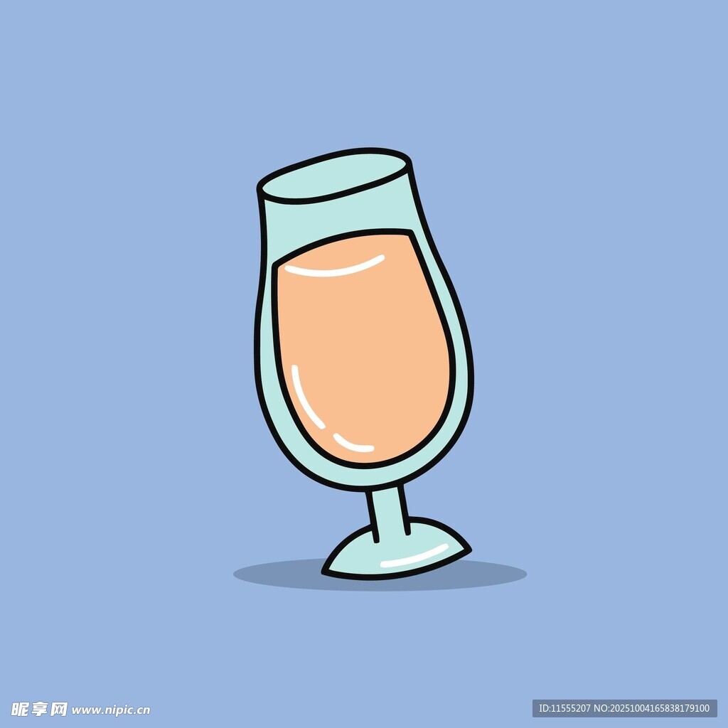 卡通风格的高脚杯饮品