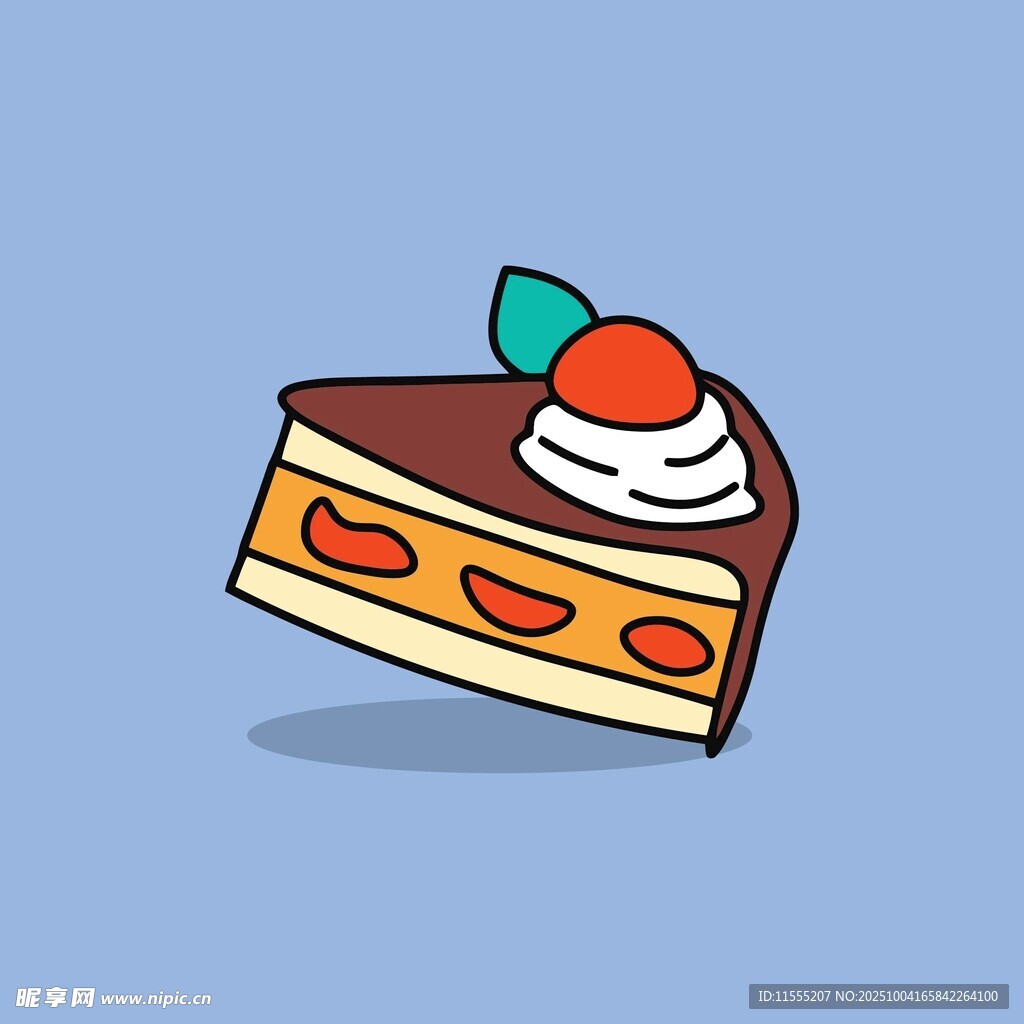 卡通美味巧克力樱桃蛋糕