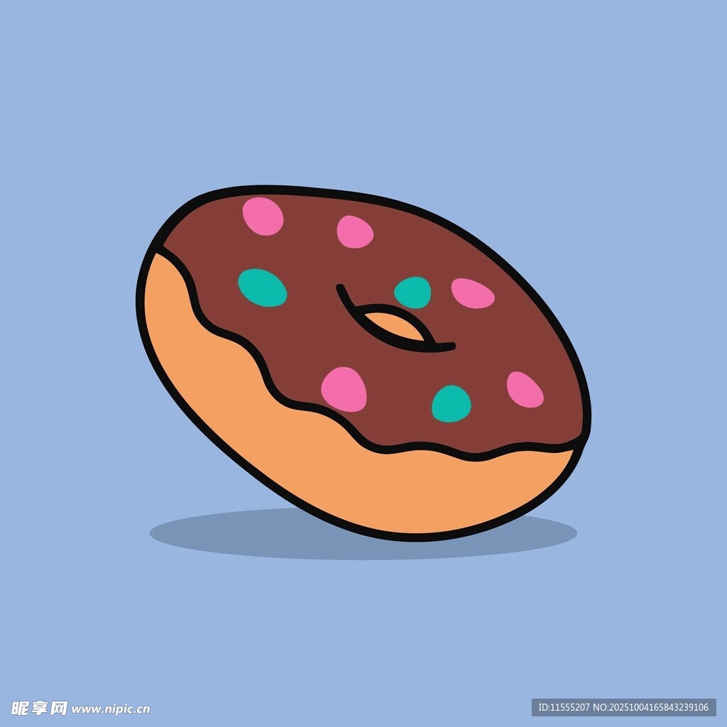 卡通风格巧克力甜甜圈