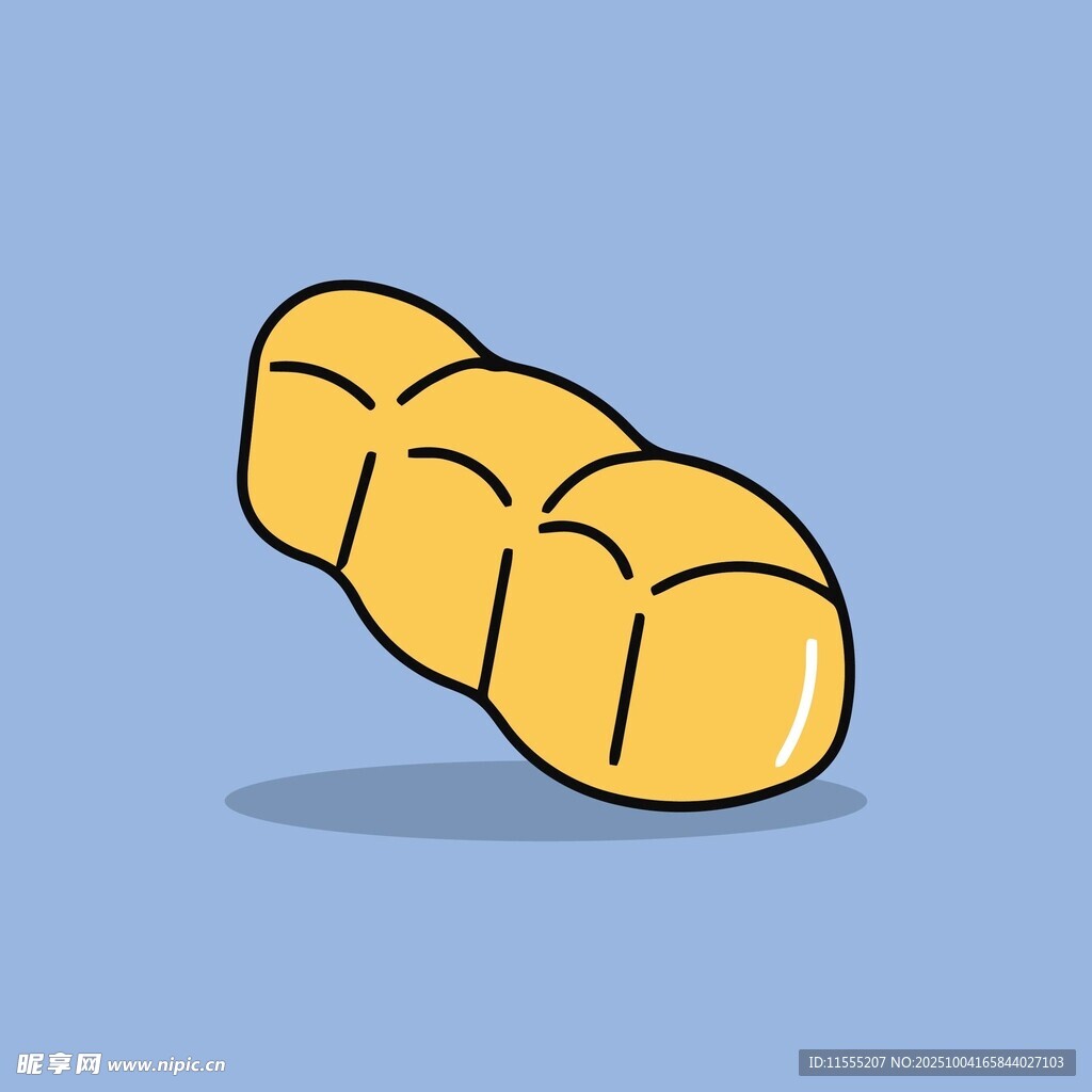 卡通风格的黄色面包