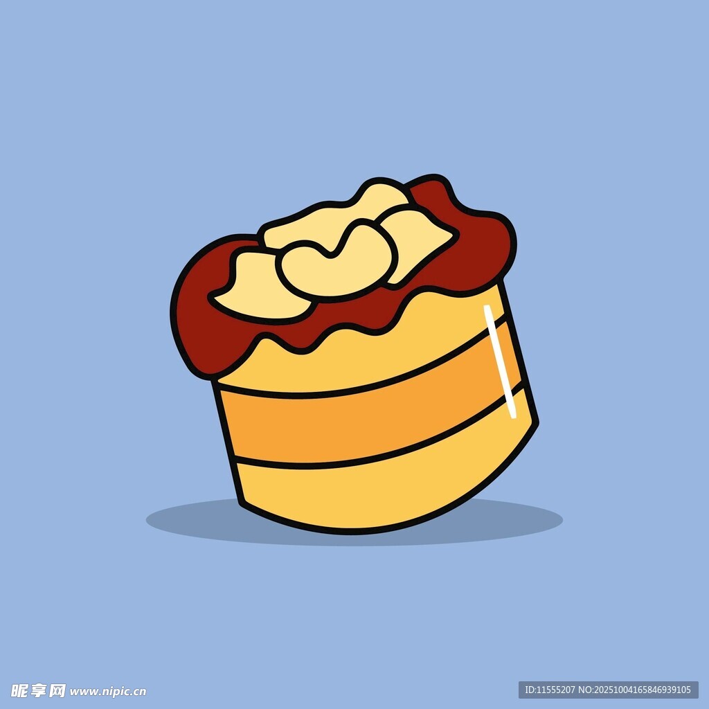 卡通风格美味奶油小蛋糕