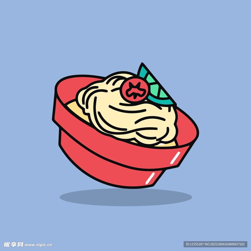 卡通风格的美味意大利面