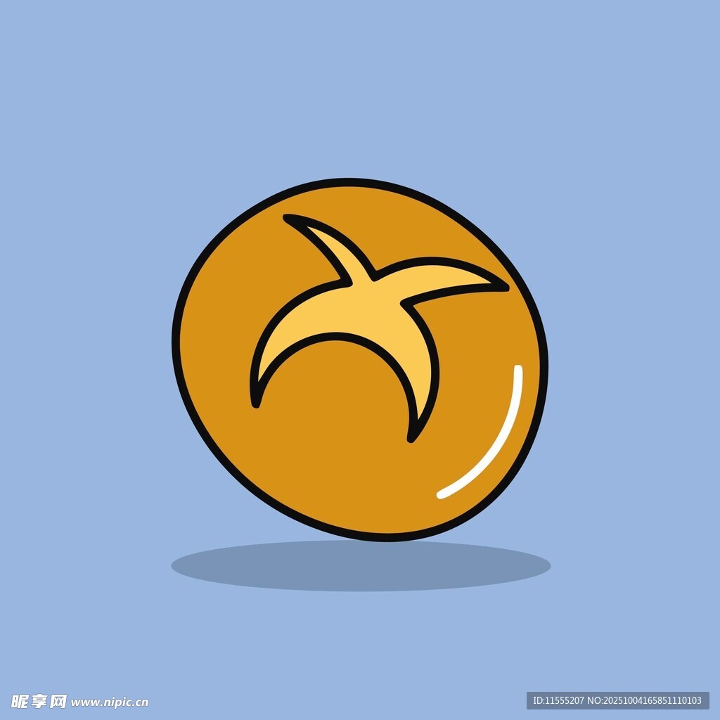 卡通风格的黄色圆形果实