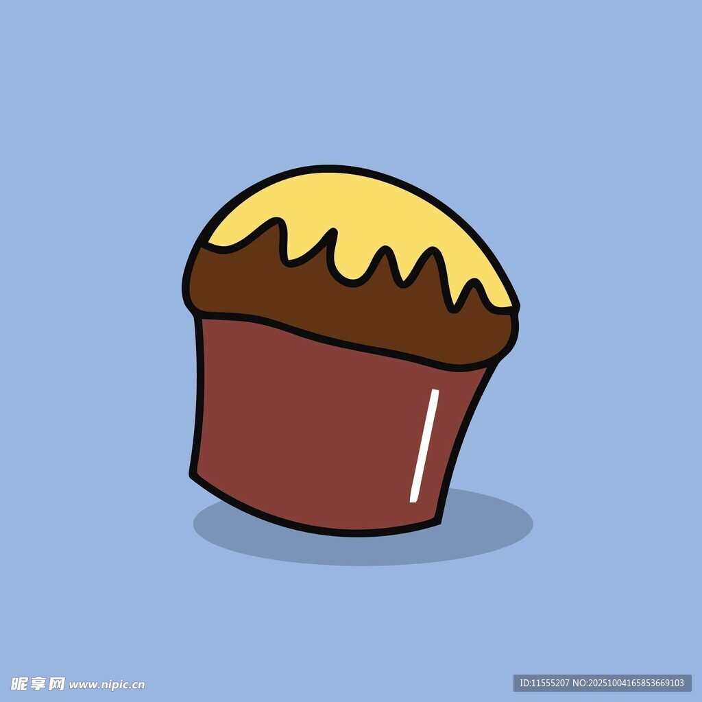 卡通风格巧克力纸杯蛋糕