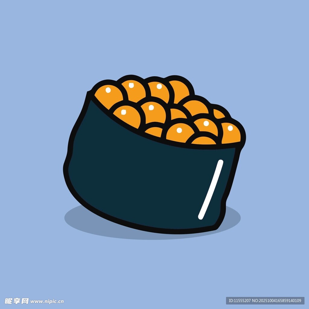 卡通风格的一碗丸子