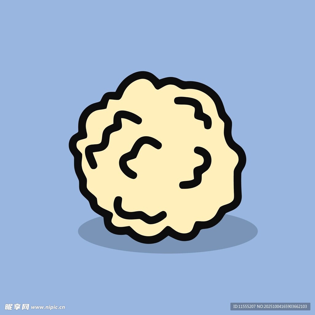 卡通风格的蓬松圆球