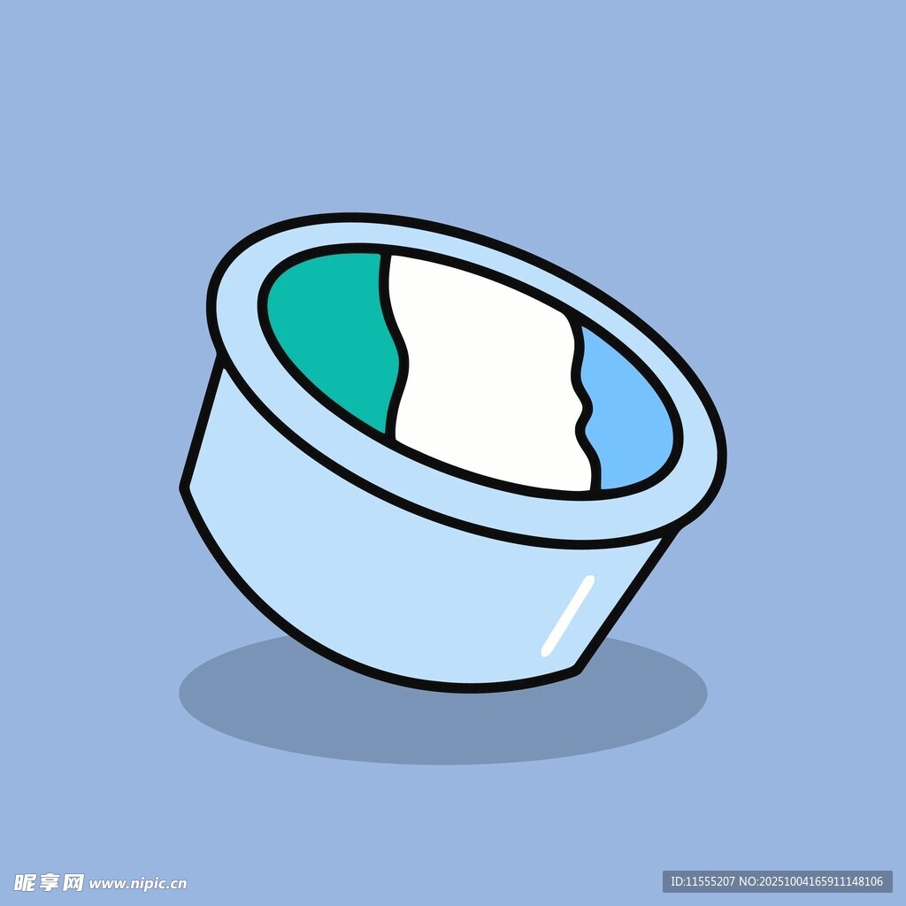 卡通风格的蓝色碗