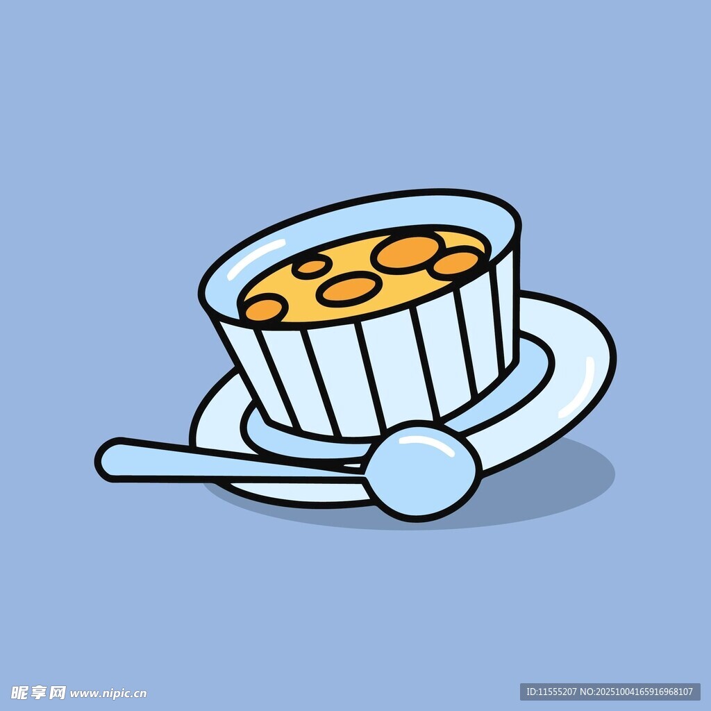 卡通风格的美味布丁