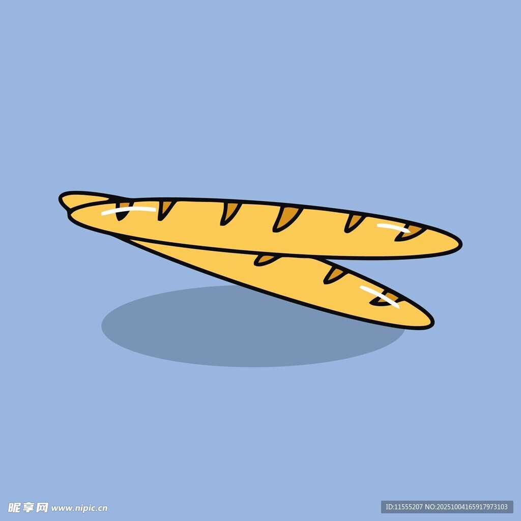 两根卡通法棍面包