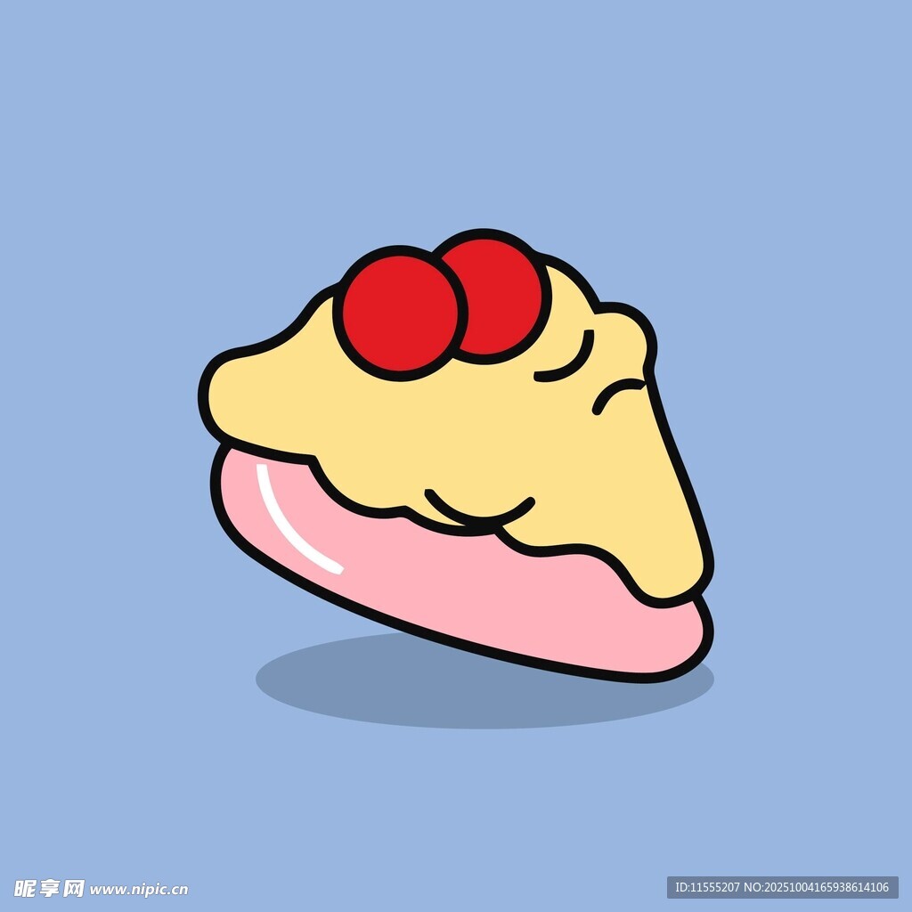 卡通樱桃蛋糕切片