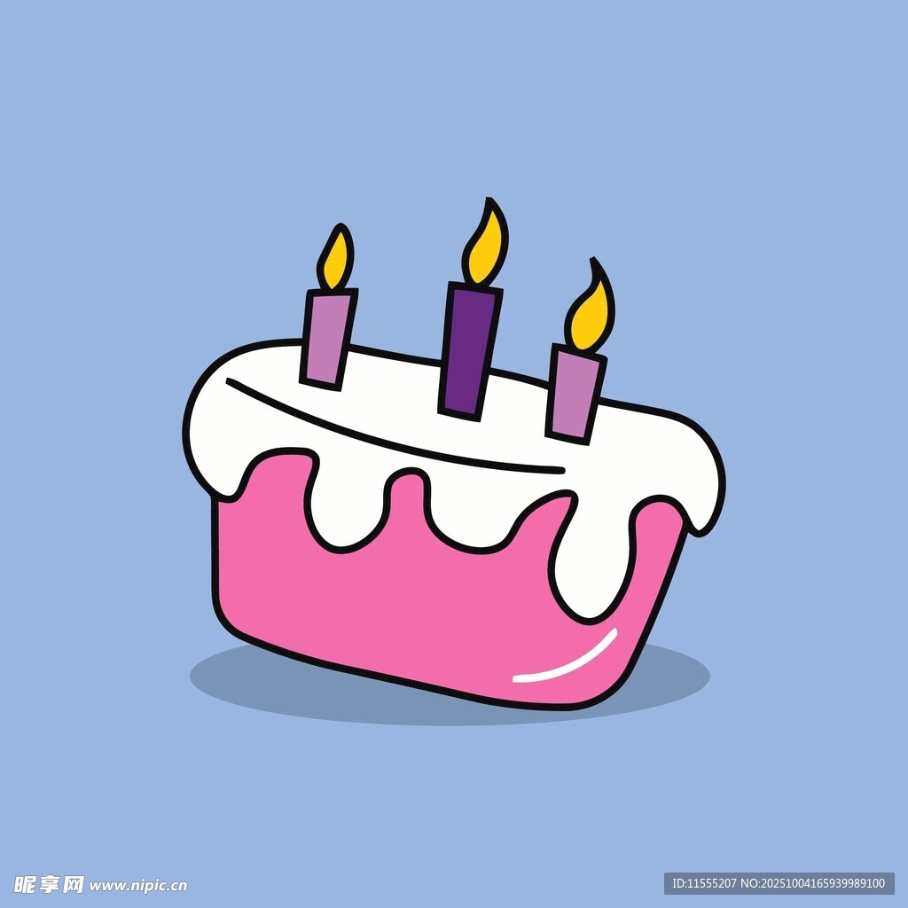 卡通生日蛋糕插画