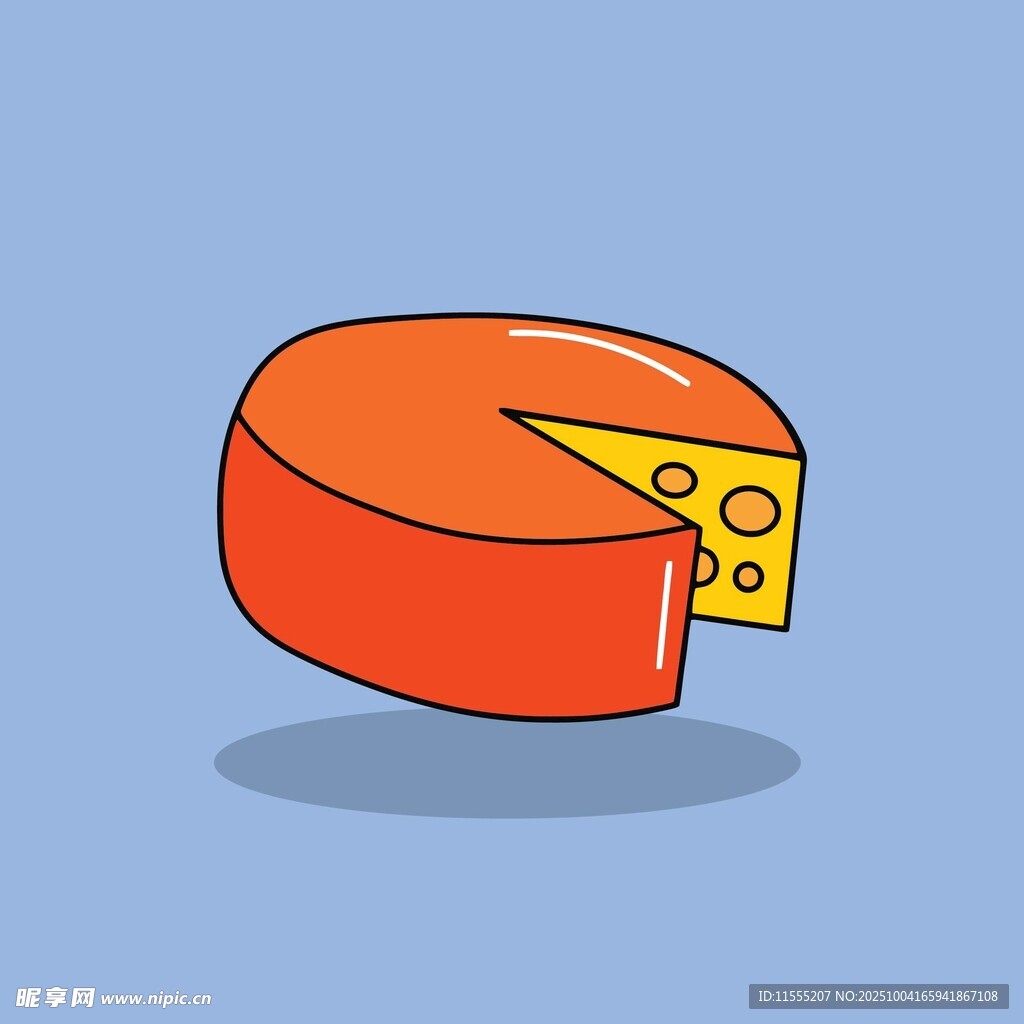 卡通风格的美味奶酪切片