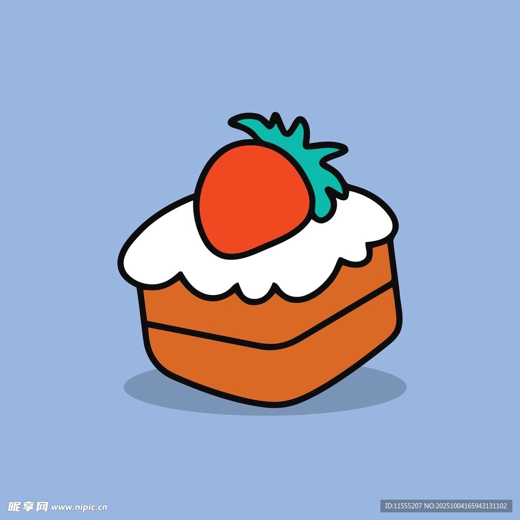 草莓蛋糕插画