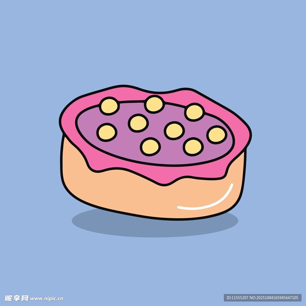 卡通风格的美味粉色糕点