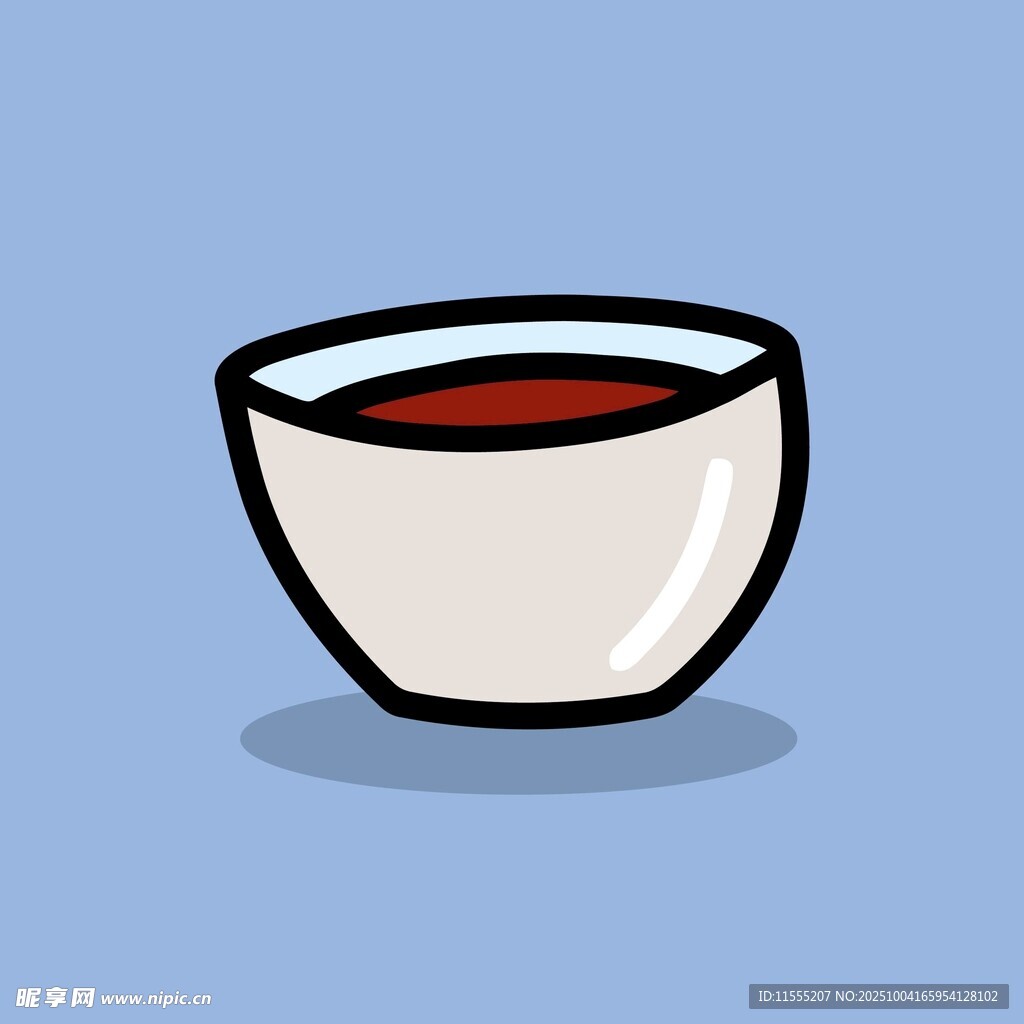 卡通风格的一碗红色液体