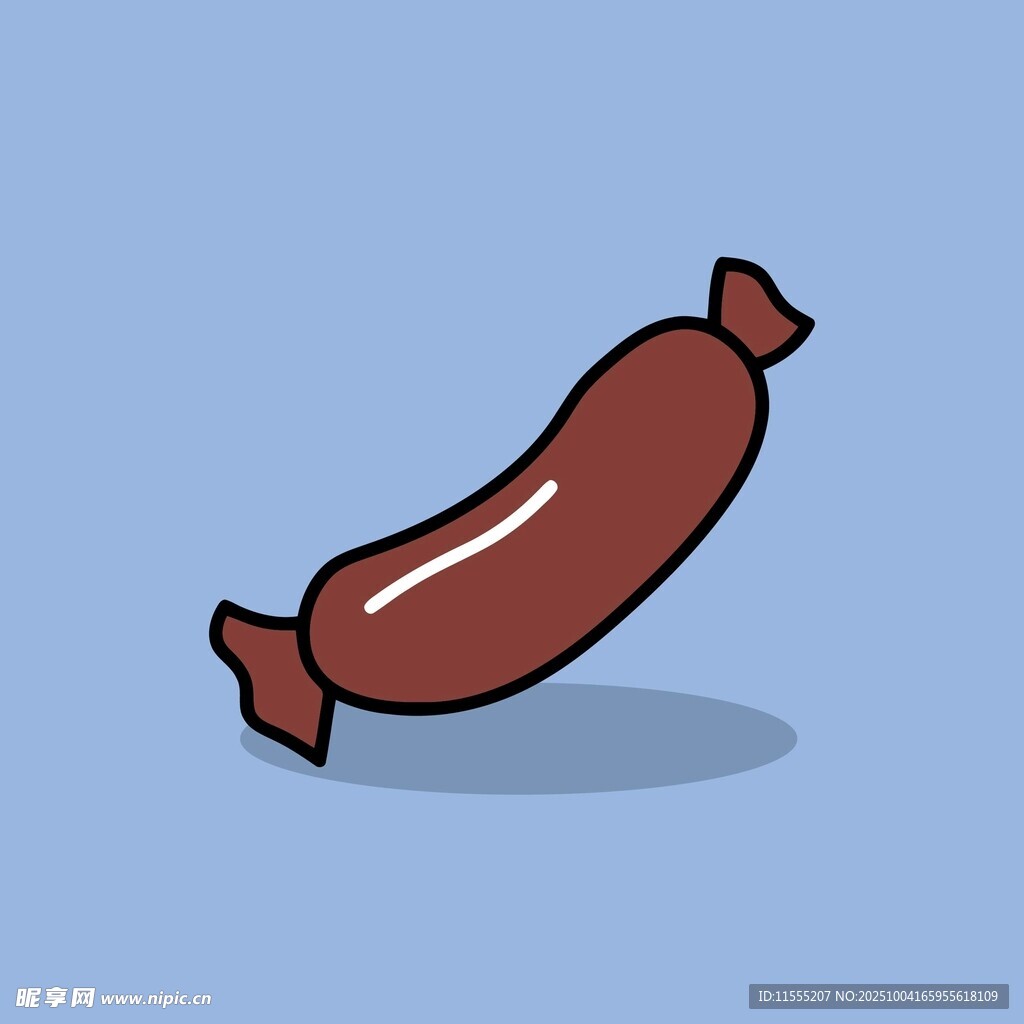 卡通风格的美味香肠