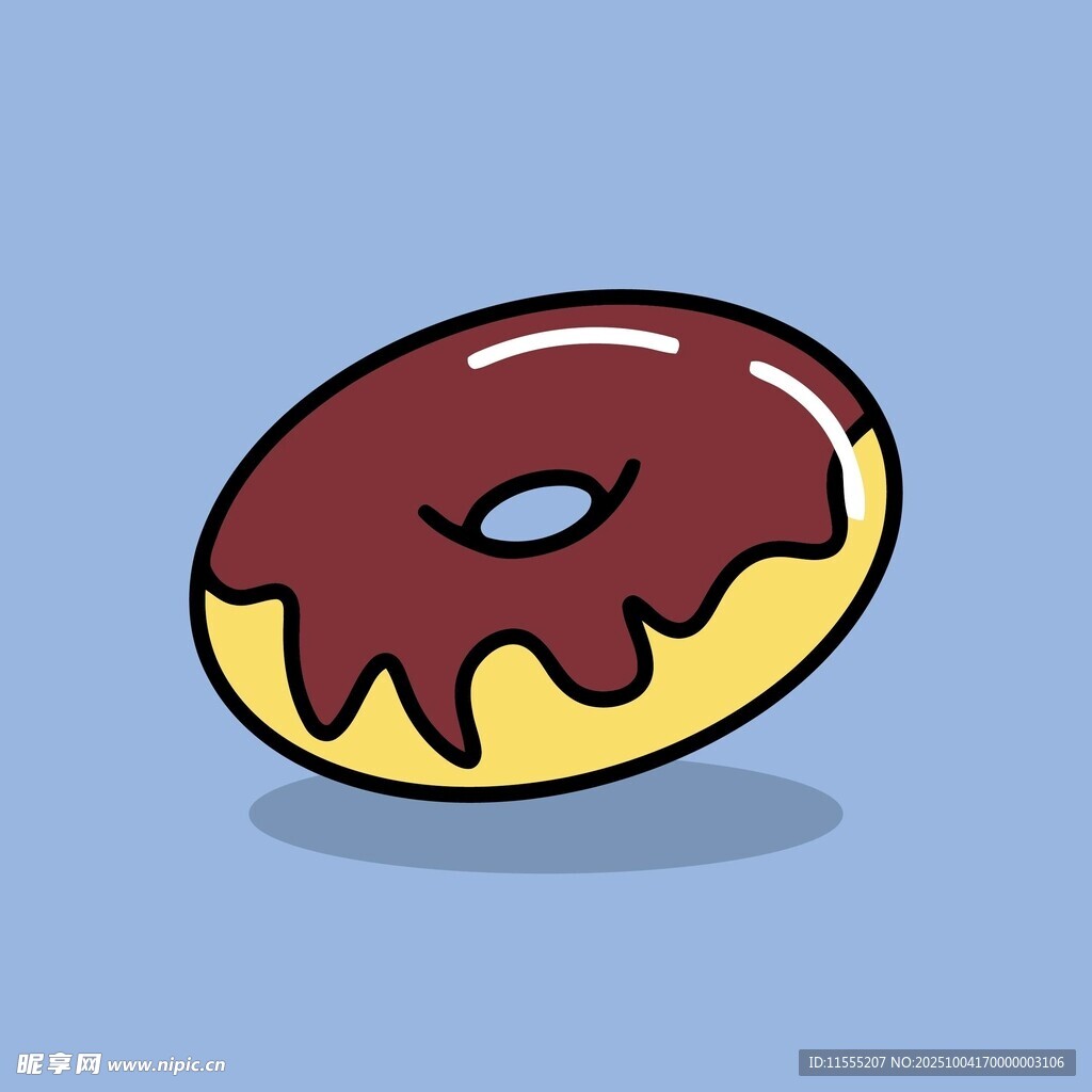 卡通风格巧克力甜甜圈