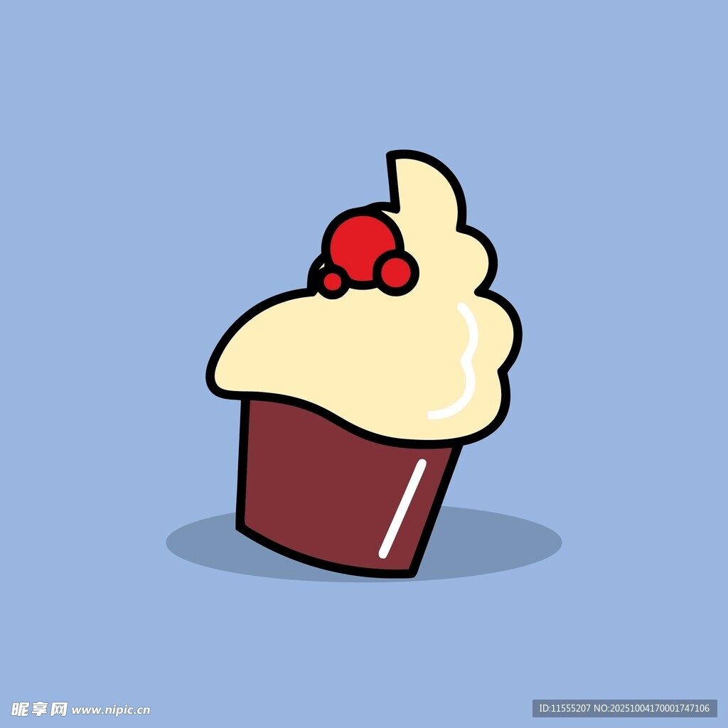 可爱纸杯蛋糕插画