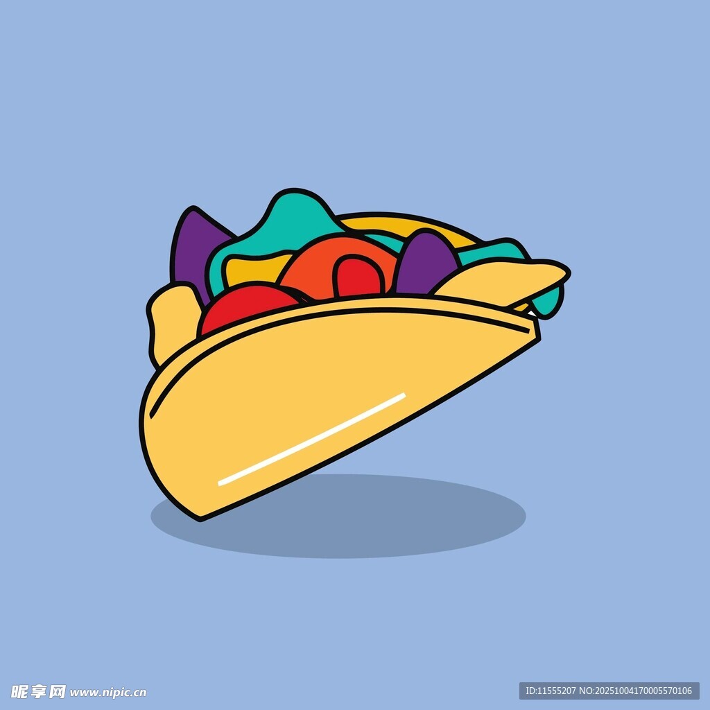 美味墨西哥玉米卷插画