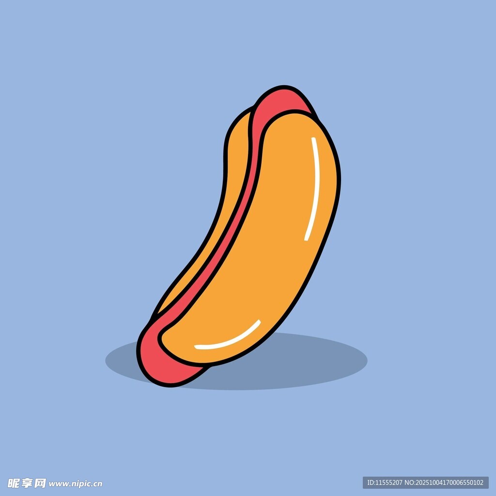 卡通热狗插画