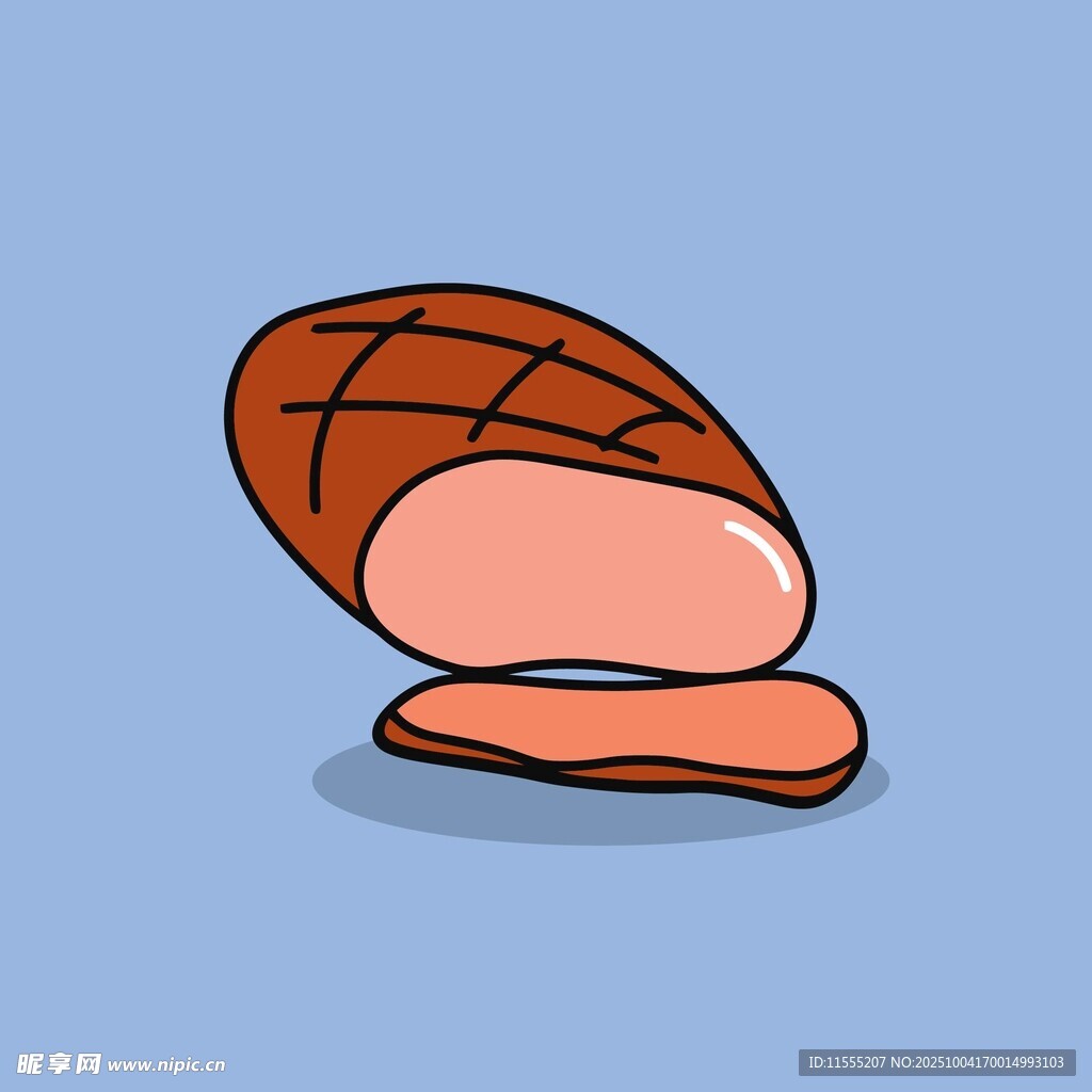 卡通风格切片烤肉